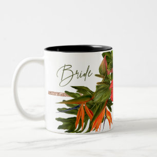 Taza Bicolor Boda de la brisa tropical Rosa de memoria Novia do