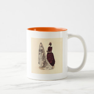 Taza Bicolor Boda Fiestero nupcial vintage novias y damas de ho