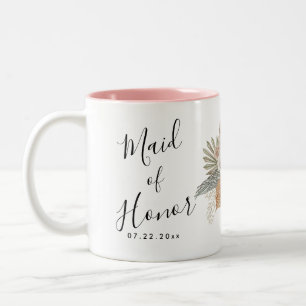 Taza Bicolor Boda Floral Boho
