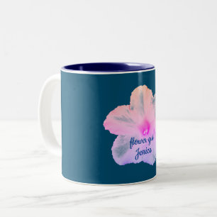 Taza Bicolor Bodas Favor de Regalo Chica Flor 2020 Rosa Azul