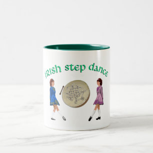 Taza Bicolor Bodhran Irlandés - Baile Irlandés con Zapatos