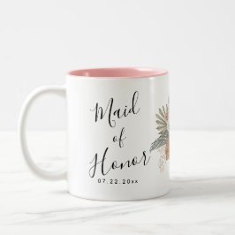 Taza Bicolor Boho Floral Boda