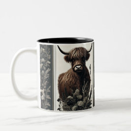 Taza Bicolor Boho Highland Cow