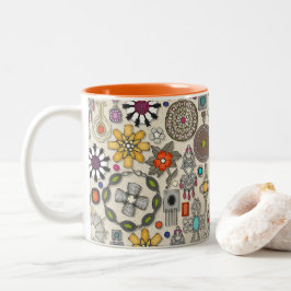 Taza Bicolor boho jewel tesasures linen