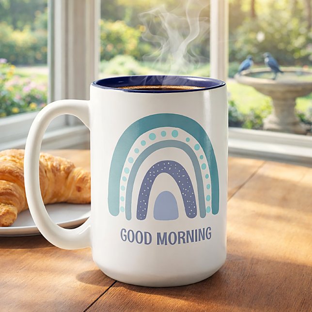 Taza Bicolor Boho Rainbow Coffee Mug Gift (Subido por el creador)