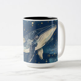Taza Bicolor Boho Whale Mandala Mug