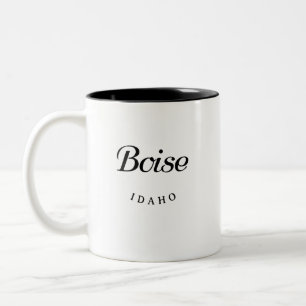 Taza Bicolor Boise Idaho Black Font