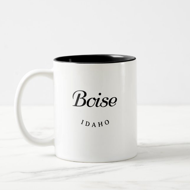 Taza Bicolor Boise Idaho Black Font (Izquierda)