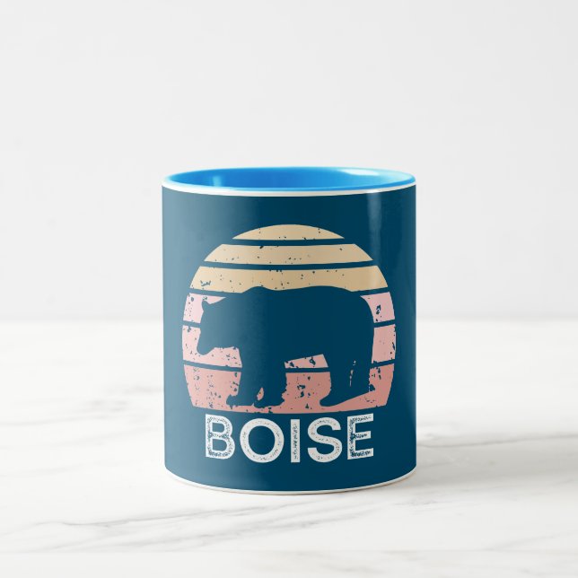 Taza Bicolor Boise Idaho Retro Bear (Centro)