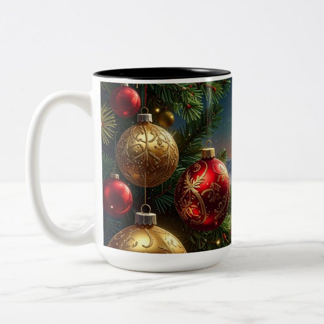 Taza Bicolor bola de navidad (Izquierda)