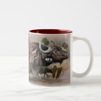 Taza Bicolor Bolas de café africanas Big 5 - Búfalo de Cabo