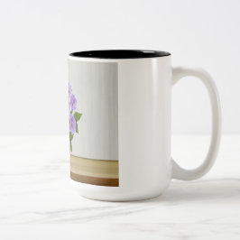 Taza Bicolor Bolas de café de flores
