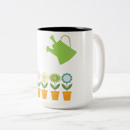 Taza Bicolor Bolas de café de flores