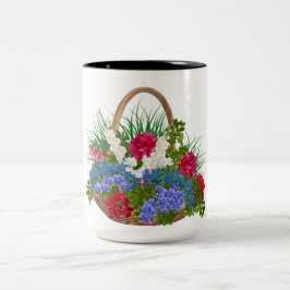 Taza Bicolor Bolas de café de flores