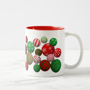 Taza Bicolor Bolas de Navidades 3D