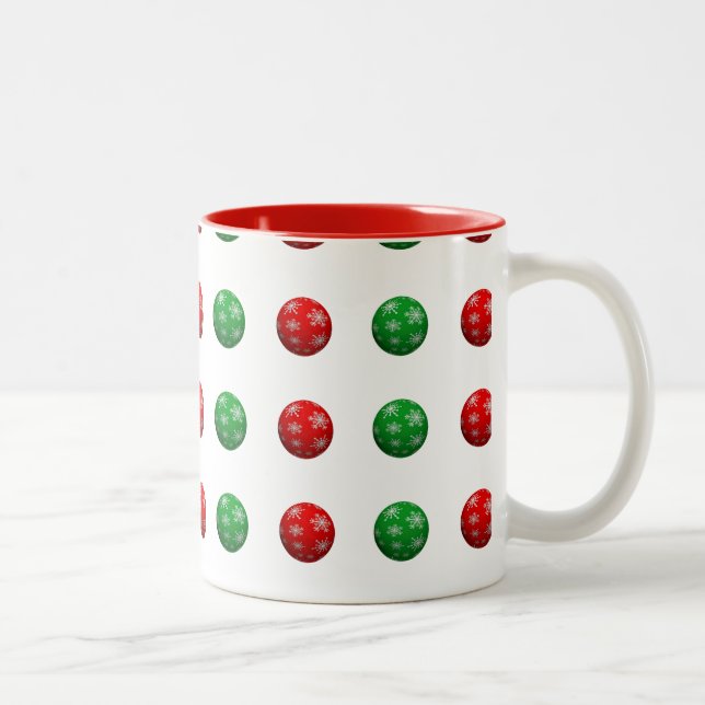 Taza Bicolor Bolas de Navidades 3D (Derecha)