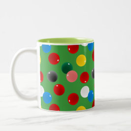 Taza Bicolor Bolas de Snooker Pattered