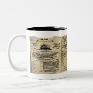 Taza Bicolor Boleto RMS 1912 titánico