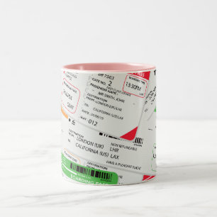 Taza Bicolor Boletos de avión