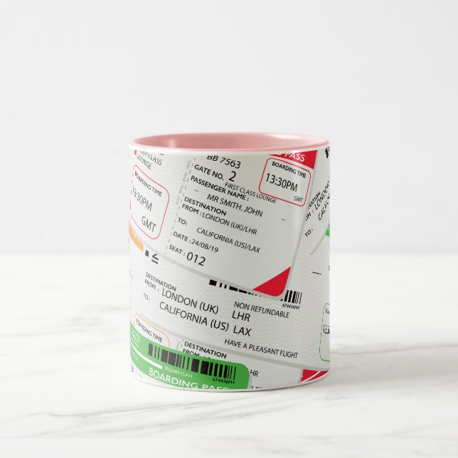 Taza Bicolor Boletos de avión (Centro)