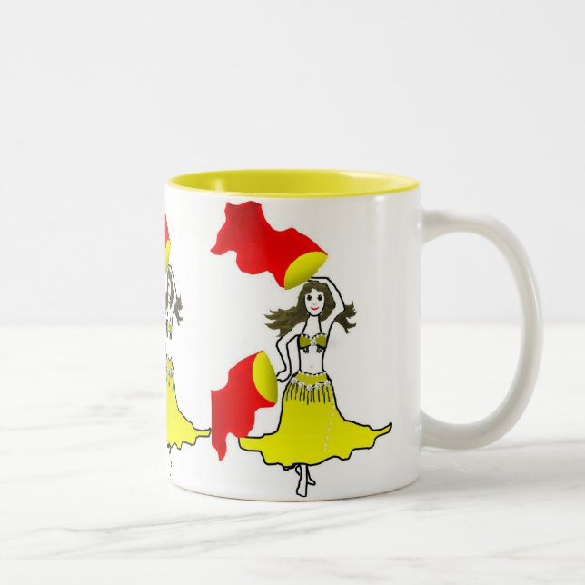 Taza Bicolor bollywood del bellydance del flamenco del bailarín (Derecha)