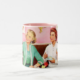 TAZA BICOLOR BOLSA DE CAFÉ DE TÉ DE LOS AÑOS 50