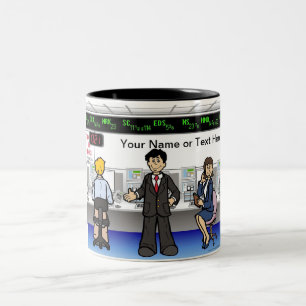 Taza Bicolor Bolsa de Valores - Personalizado masculino por Pri