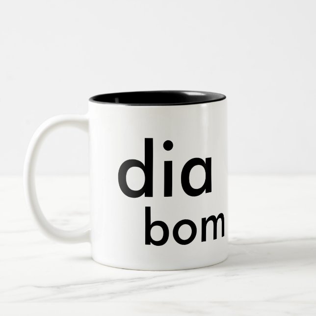 Taza Bicolor bom dia, dia bom... (Izquierda)