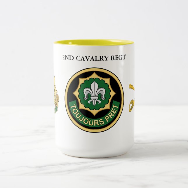 TAZA BICOLOR BOMBA DE 2ª CAVALRÍA  (Centro)