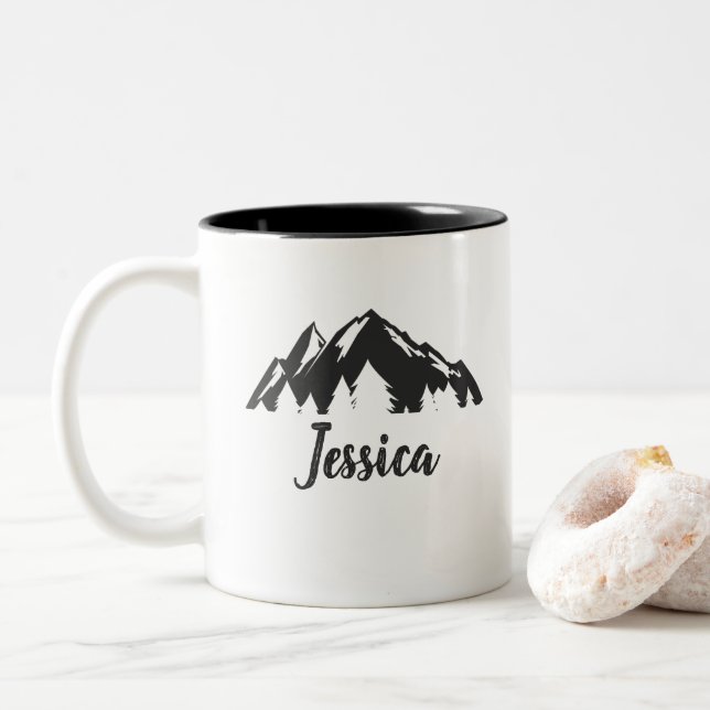 Taza Bicolor Bombas de fuego personalizadas (Con donut)