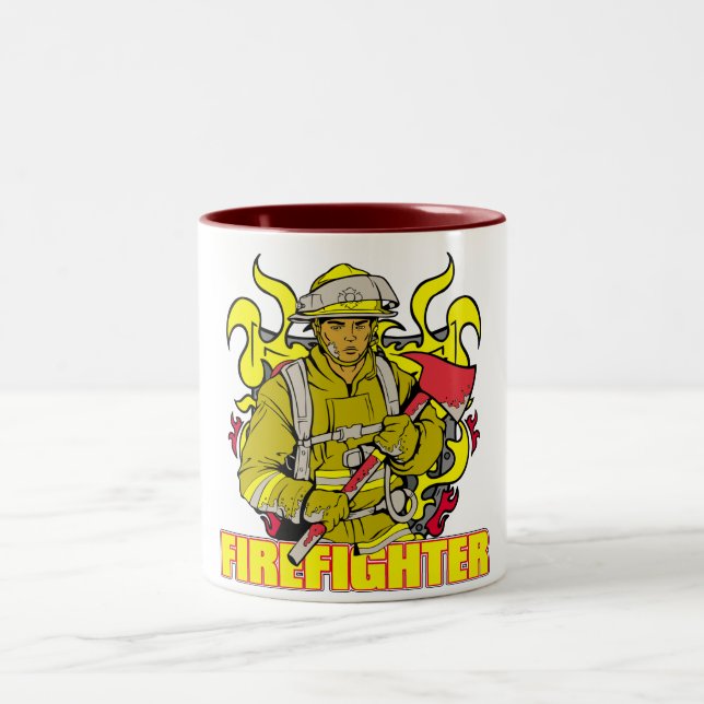 Taza Bicolor Bombero de trabajo (Centro)