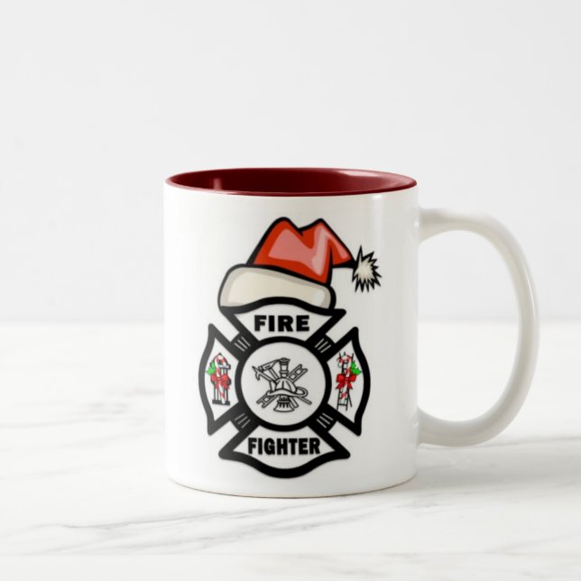 Taza Bicolor Bombero Papá Noel (Derecha)