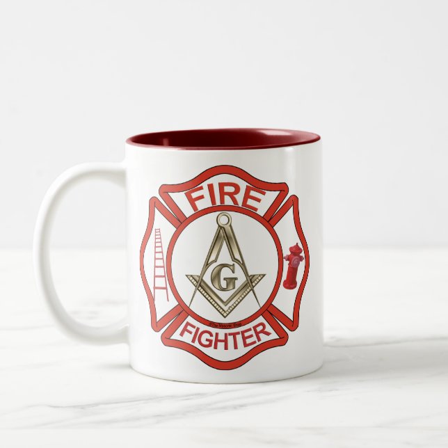TAZA BICOLOR BOMBEROS MASÓNICOS (Izquierda)