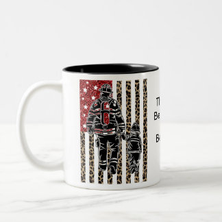 Taza Bicolor Bomberos y la bandera estadounidense