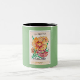 Taza Bicolor Bombillas de caliopsis y semillas