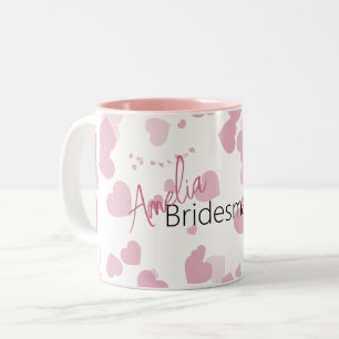 Taza Bicolor Bonito Amor corazón Personalizado Bridesmaid