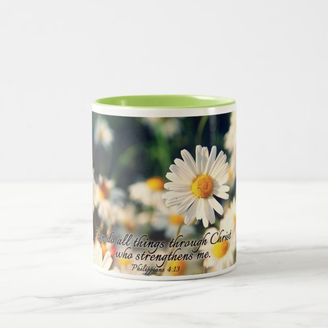 Taza Bicolor Bonito Daisies Biblia Verse (Centro)
