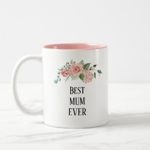 Taza Bicolor Bonito floral Mejor Mamá de dos tonos café Mug