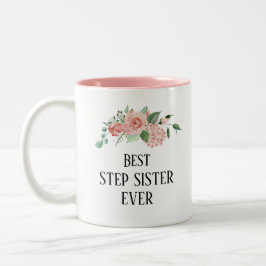 Taza Bicolor Bonito floral Personalizada Mejor Hermana de Paso 