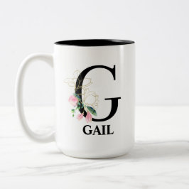 Taza Bicolor Bonito G Monogramado Inicial