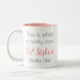 Taza Bicolor Bonito Media Hermana Personalizada Girly Cute