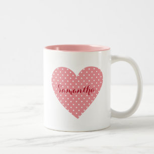 Taza Bicolor Bonito polka dot heart