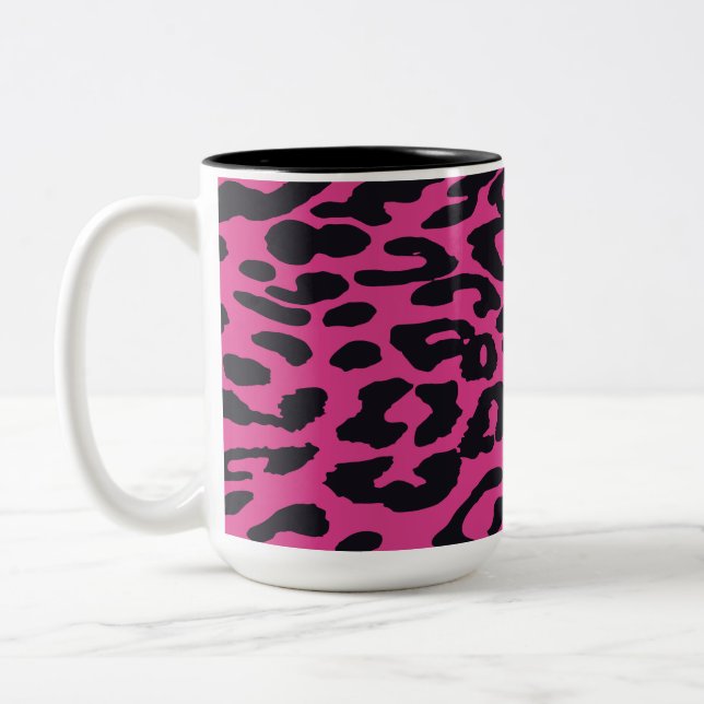 Taza Bicolor Bonito regalo de pantera rosa para los amantes (Izquierda)