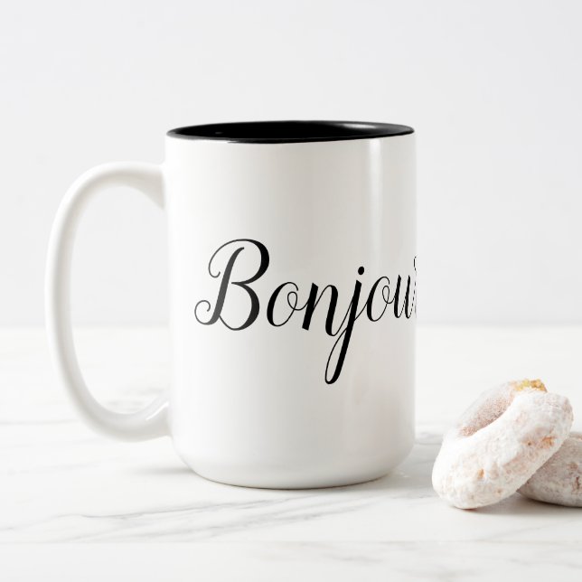 Taza Bicolor Bonjour (Con donut)