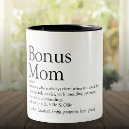 Taza Bicolor Bonus Mom Definition Cita Divertida moderna