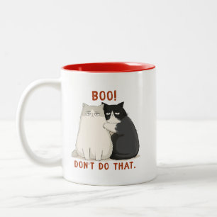 Taza Bicolor Boo No Hagas Eso Gatos Gruñones