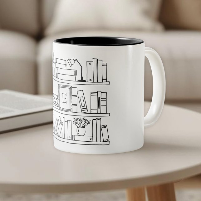 Taza Bicolor Book Lover Monogrammed Gift (Subido por el creador)