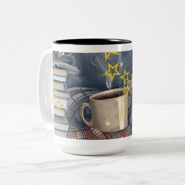 Taza Bicolor Book lovers mug/reader/college/school/teacher/ (Anverso izquierdo)