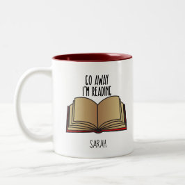 Taza Bicolor Book Nerd Vete, estoy leyendo una cita divertida