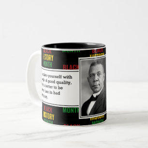 Taza Bicolor BOOKER T WASHINGTON Black History Quote Scripting